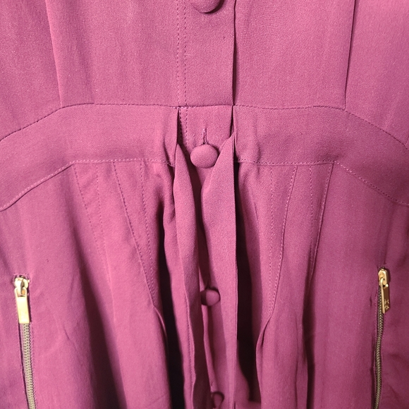 Zac Posen Z Spoke 100% Silk Button Front Buckle Shirt Dress - Picture 7 of 12